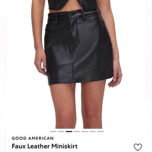 NWT Good American faux leather mini skirt
